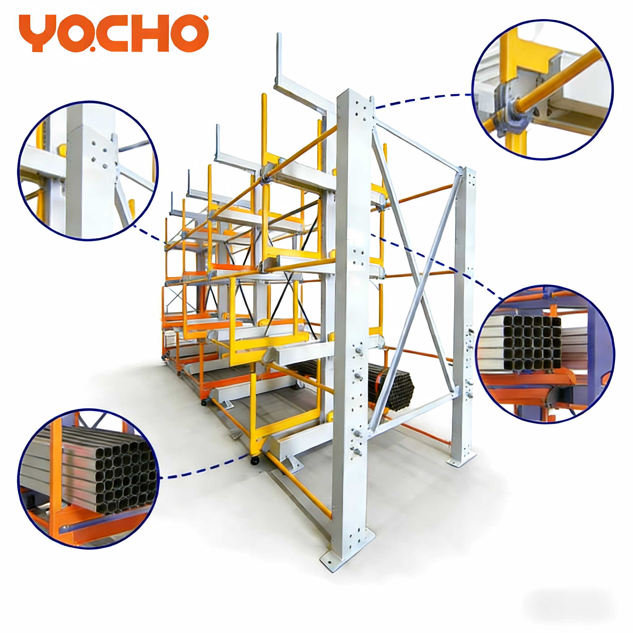 Racks cantilever extensíveis de alta utilização de espaço