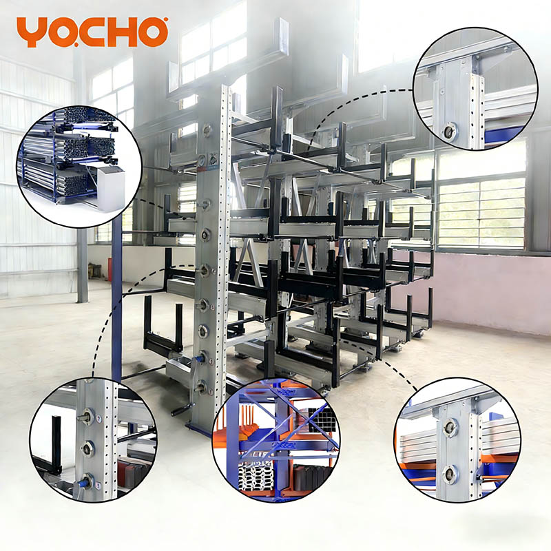 Racks de armazenamento de aço cantilever para serviços pesados